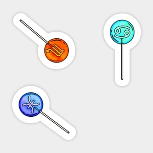 Water Signs Zodiac Lollipop Set Sticker